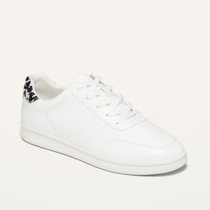 Faux Leather White Shoes